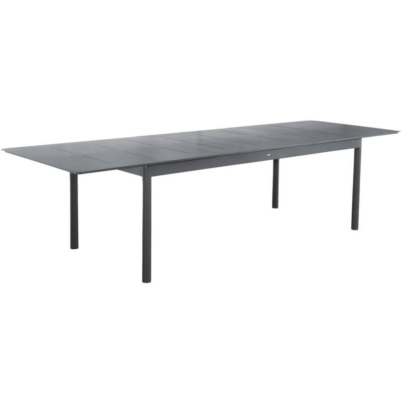 Table de jardin charleston extensible aluminium anthracite. 8 places. 210/300 x 100 x 75.5 cm
