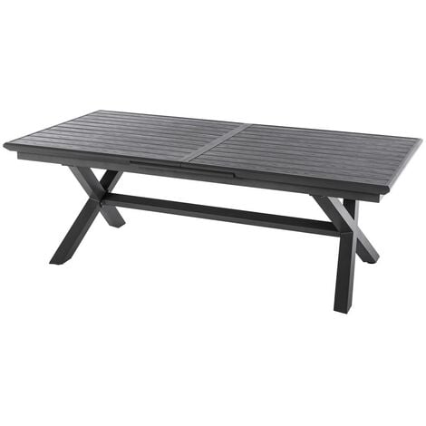 HESPERIDE Table de jardin extensible Axiome ardoise granitée 10 places en aluminium traité époxy - Hespéride