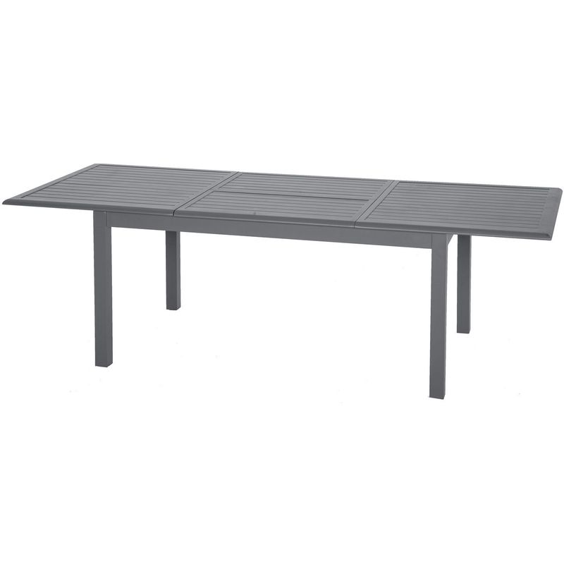 Hesperide - Table de jardin extensible Azua - Aluminium - 10 Personnes - 254 x 100 x 75 - Gris foncé