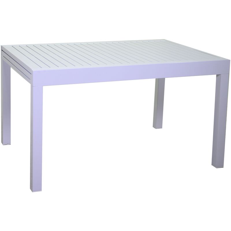 Table de jardin extensible Blanc 135/270x90 cm h 75 cm en Aluminium mod. Cleveland