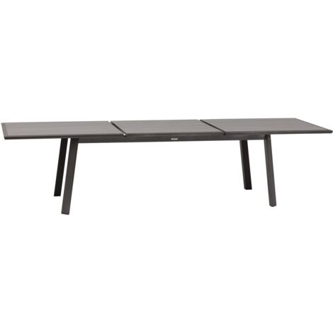 Table de jardin extensible en aluminium effet bois 12 places PAVANE
