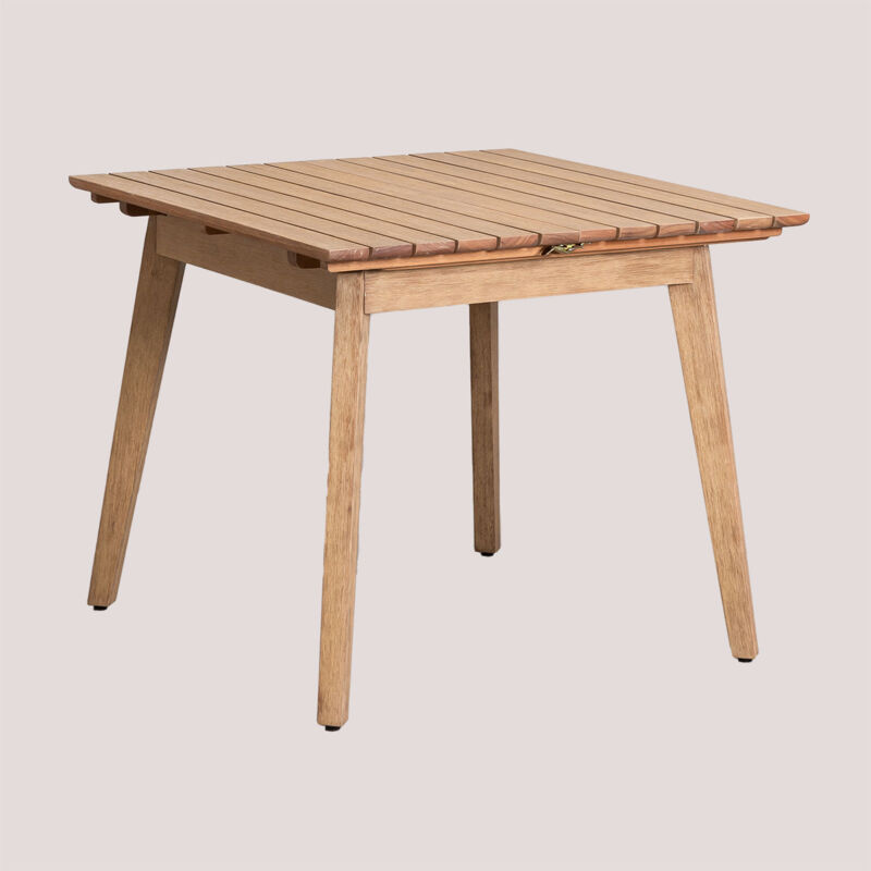 Table de jardin 90-150x90 cm extensible en bois d'eucalyptus Naele Sklum
