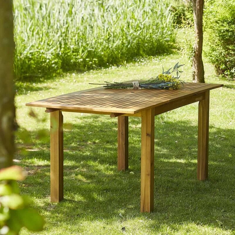Table de jardin extensible en bois d'acacia 6 à 8 places - Naturel