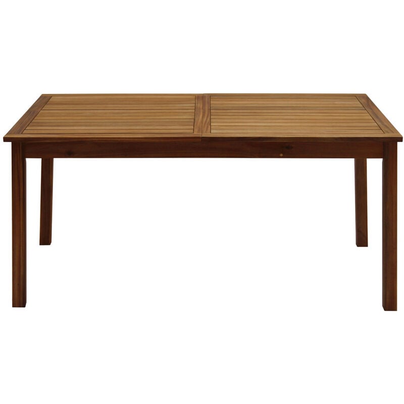 Table de jardin extensible rallonges intégrées en bois massif L160-210 cm mayel