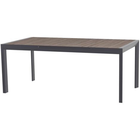 Table de jardin extensible Evasion seigle & graphite 10 places en aluminium traité époxy - Hespéride
