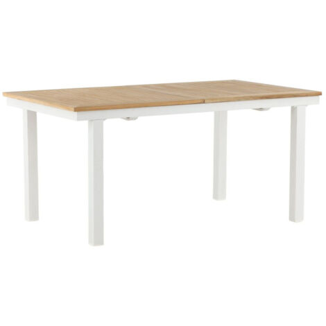Table de Jardin Extensible "Panama" 160-240cm Naturel & Blanc