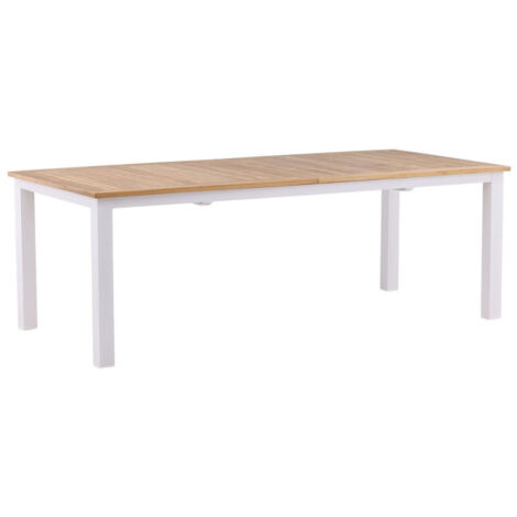 Table de Jardin Extensible "Panama" 224-324cm Naturel & Blanc
