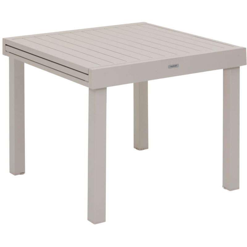 Hesperide - Table de jardin extensible Piazza en aluminium - Dimensions : Longueur 180 cm x Largeur 90 cm x Hauteur 75 cm. - Beige