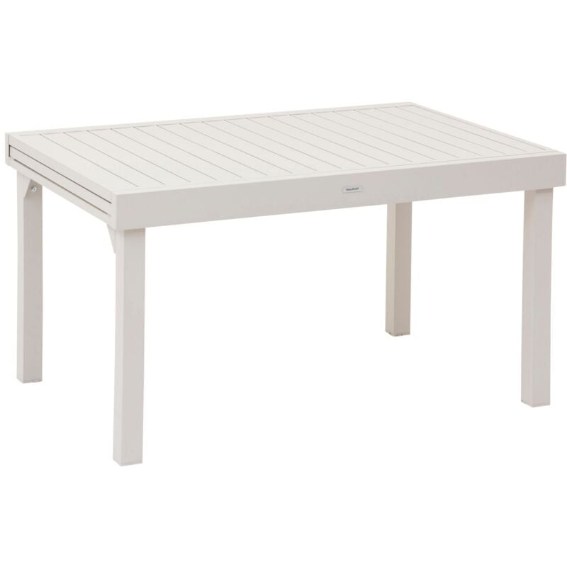 Table de jardin extensible Piazza en aluminium - Dimensions : Longueur 270 cm x Largeur 90 cm x Hauteur 75 cm. - Beige