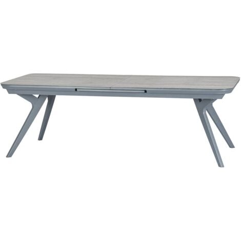 HESPERIDE Table de jardin extensible Pulpy gris quartz 12 places en aluminium traité époxy - Hespéride