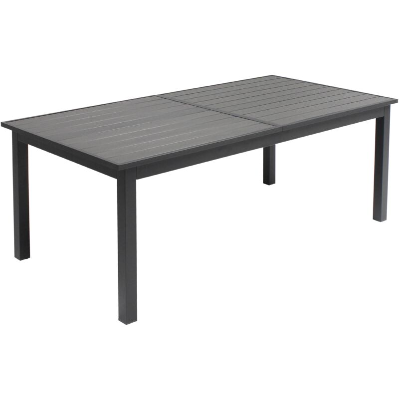 Table de jardin extensible en aluminium et bois composite - Marron