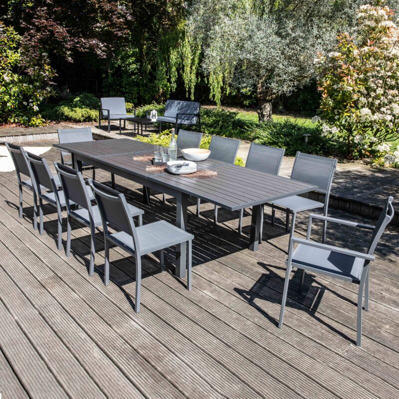 Aluminium Gris Extensible Papillon De Jardin Rallonge Table BxerCod