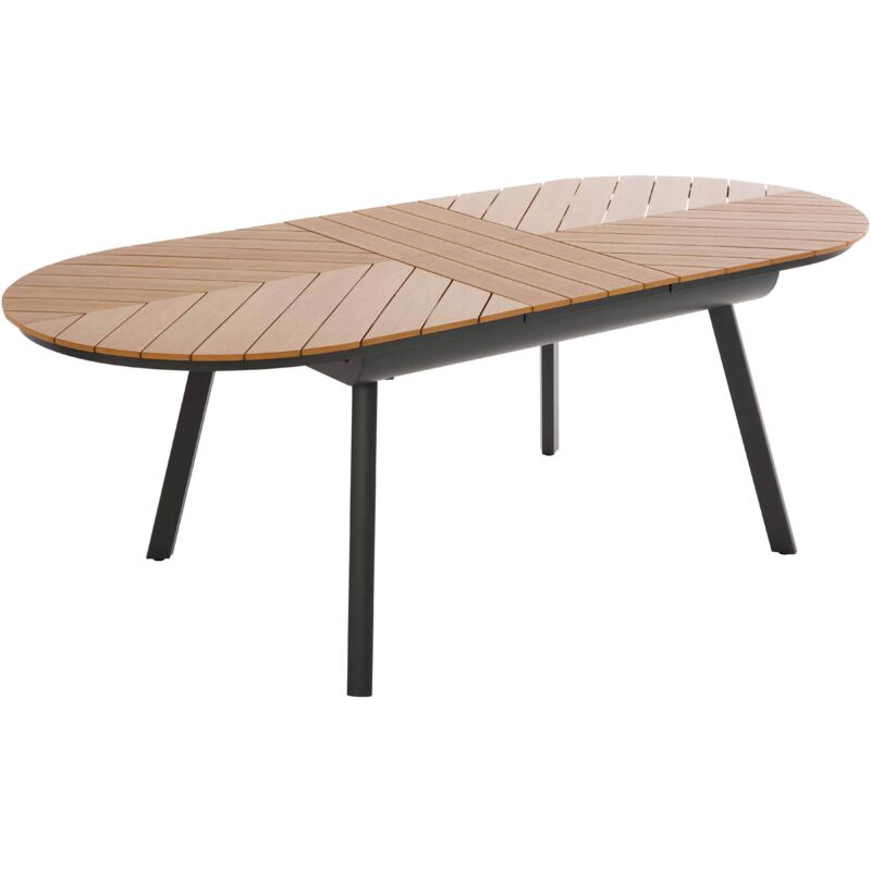 Table de jardin extensible rectangulaire 180/220 cm effet bois