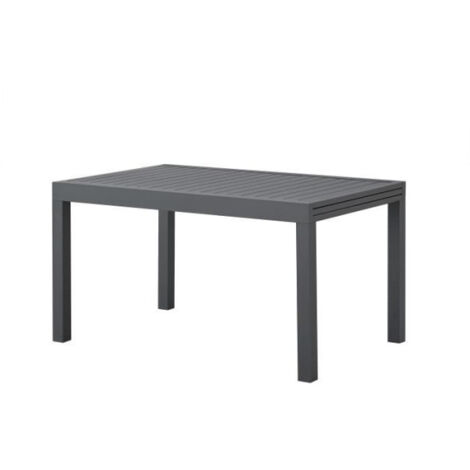 Table de jardin extensible rectangulaire 6 à 10 personnes – Aluminium gris foncé – L 135-270 x P 90 x H 75 cm – Design moderne