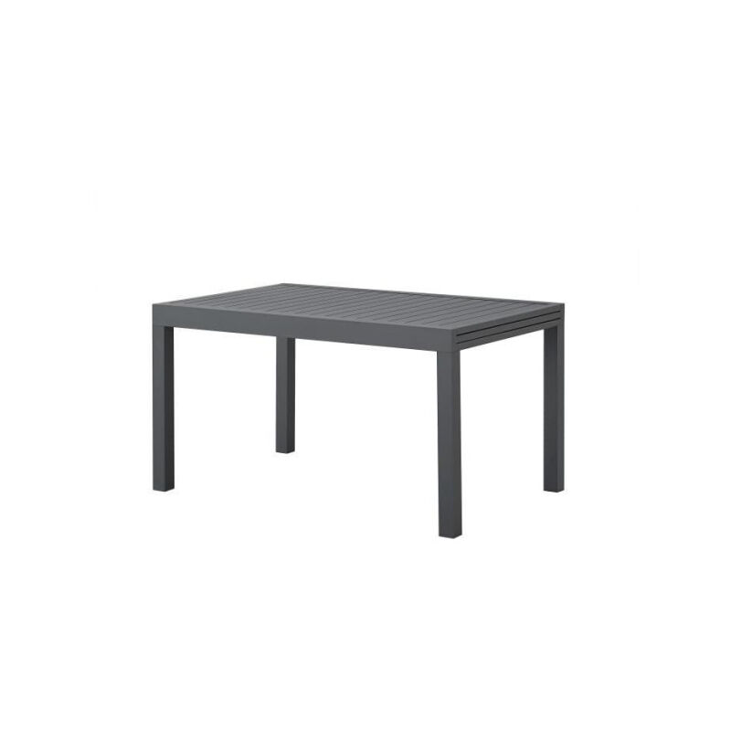 Sans Marque - Table de jardin extensible rectangulaire 6 a 10 personnes - Structure aluminium - l 135-270 x p 90 x h 75 cm - Gris foncé