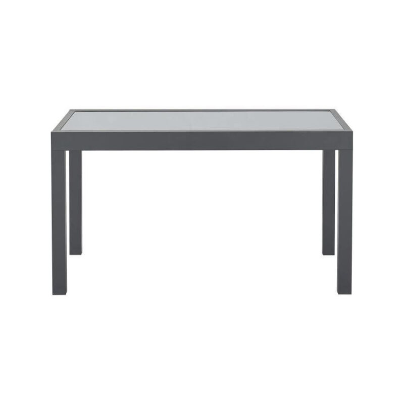 Sans Marque - Table de jardin extensible rectangulaire 6 a 10 personnes - Structure aluminium - Plateau verre trempé - l 135-270 x h 75 x p 9