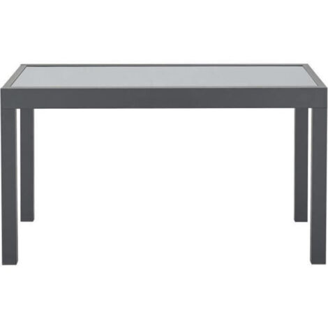 Table de jardin extensible rectangulaire 6 a 10 personnes - Structure aluminium - Plateau verre trempé - L 135-270 x H 75 x P 9