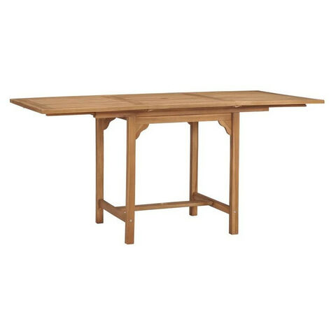 Table de jardin extensible teck massif clair Kounjo 110-160cm