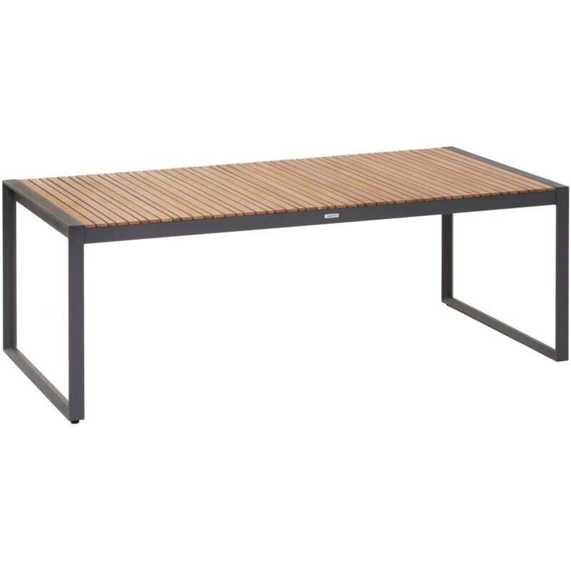 Hesperide - Table de jardin fixe Lensia en eucalyptus et aluminium