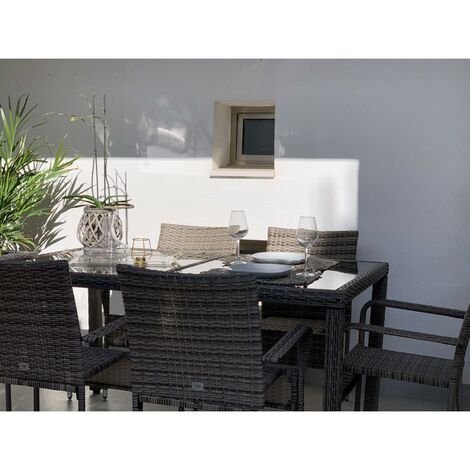 Table de jardin extensible 180/240 x 107 aluminium taupe - Deli