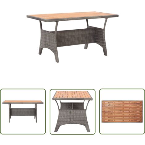 Table de jardin Gris 120x70x66 Bois d'acacia massif