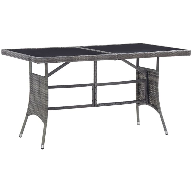 Vidaxl - Table de jardin Gris 140x80x74 cm Résine tressée