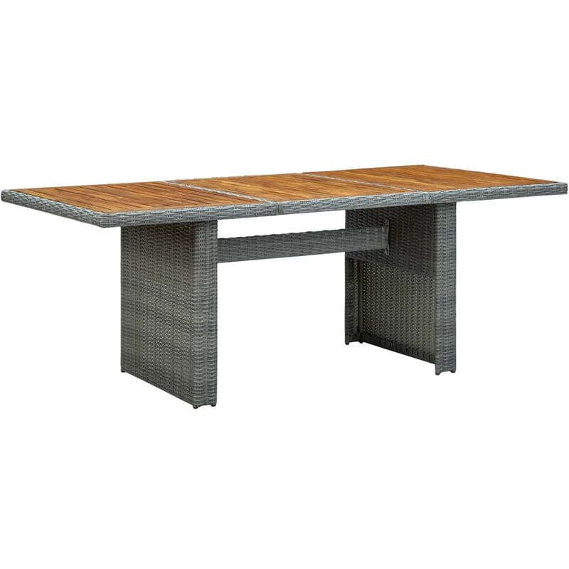 Vidaxl - Table de jardin Gris clair Résine tressée et bois d'acacia