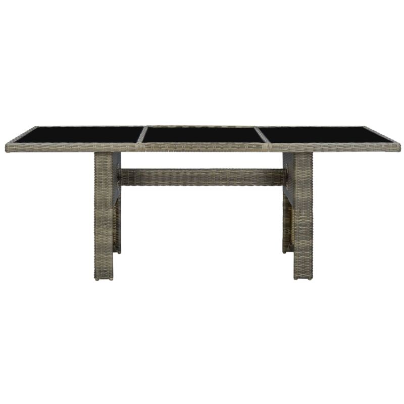 Vidaxl - Table de jardin Marron Résine tressée et verre trempé
