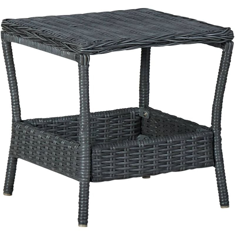 Vidaxl - Table de jardin Gris foncé 45x45x46,5 cm Résine tressée