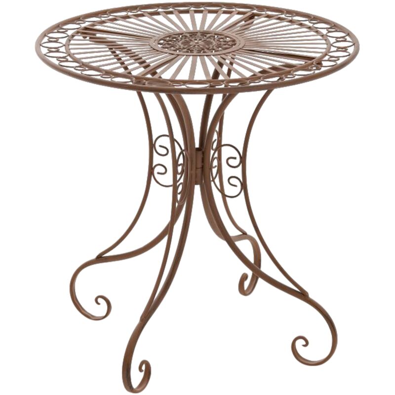 CLP - Table de jardin ornée de détails élégants et de minuscules jambes différentes couleurs colore : antique brun