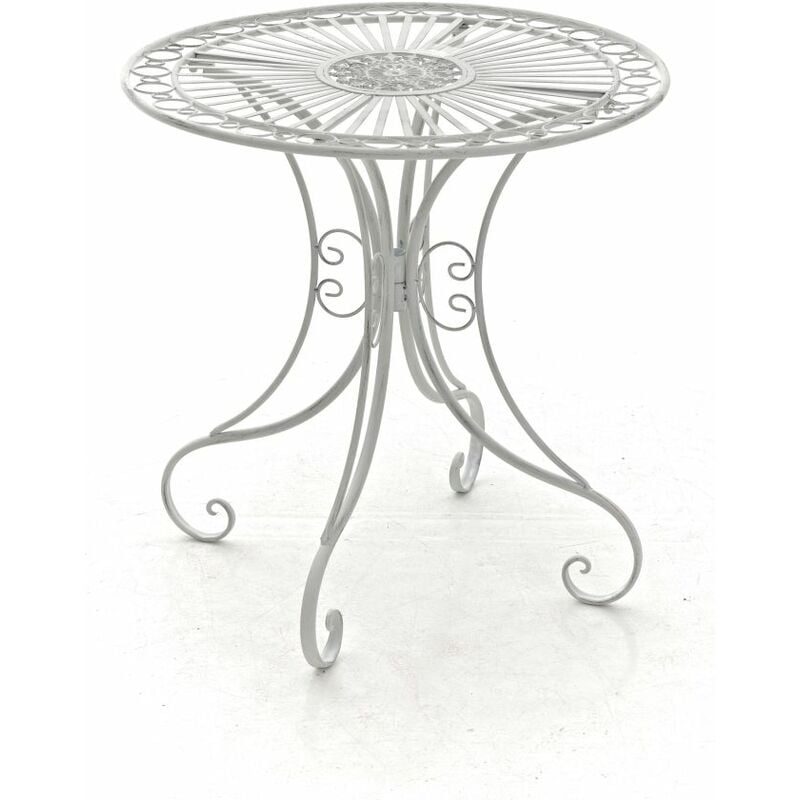 CLP - Table de jardin ornée de détails élégants et de minuscules jambes différentes couleurs colore : Blanc antique