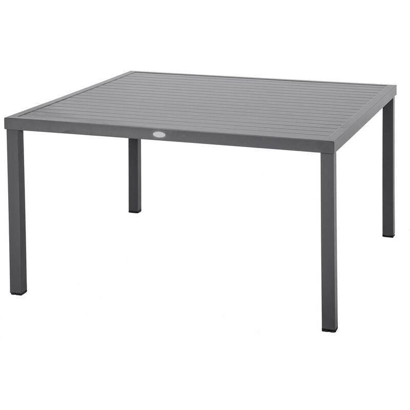 Hesperide - Table de jardin carrée Piazza graphite 8 places en aluminium traité époxy - Hespéride