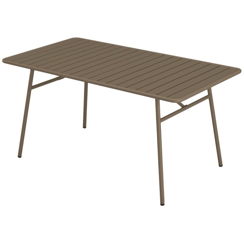 Vente-unique - Table de jardin L.160 cm en métal - Taupe - mirmande de mylia