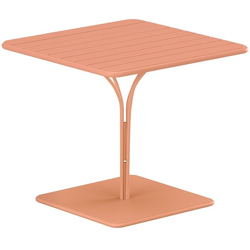 Vente-unique - Table de jardin L.80 cm en métal - Orange clair - mirmande de mylia