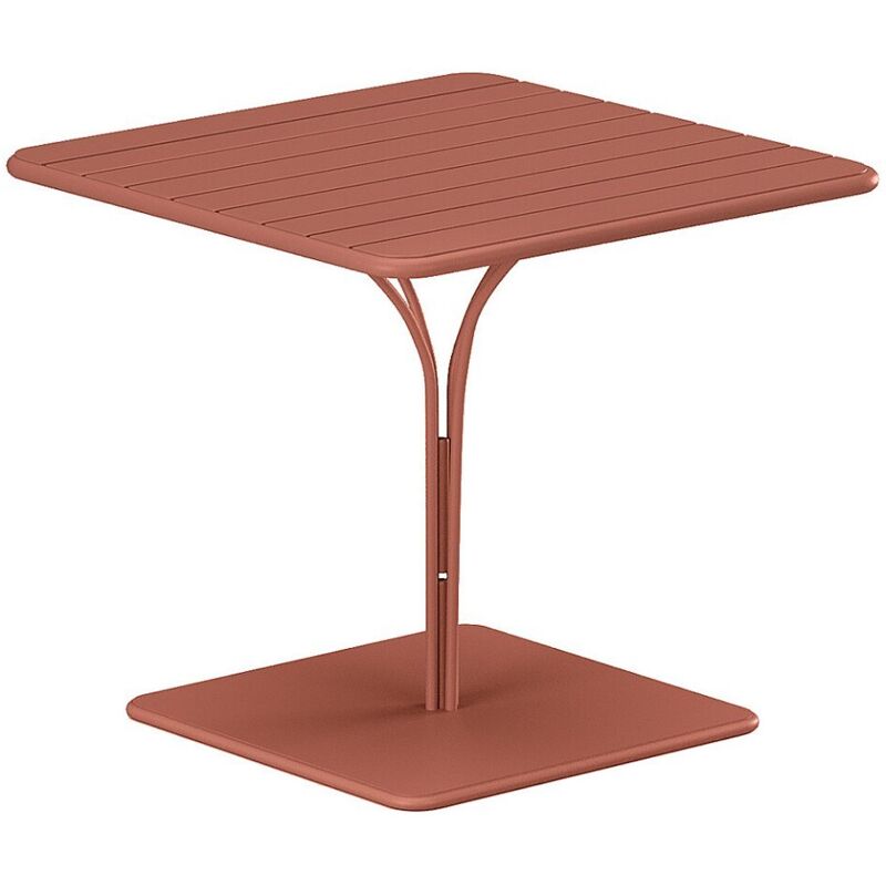 Vente-unique - Table de jardin L.80 cm en métal - Terracotta - mirmande de mylia