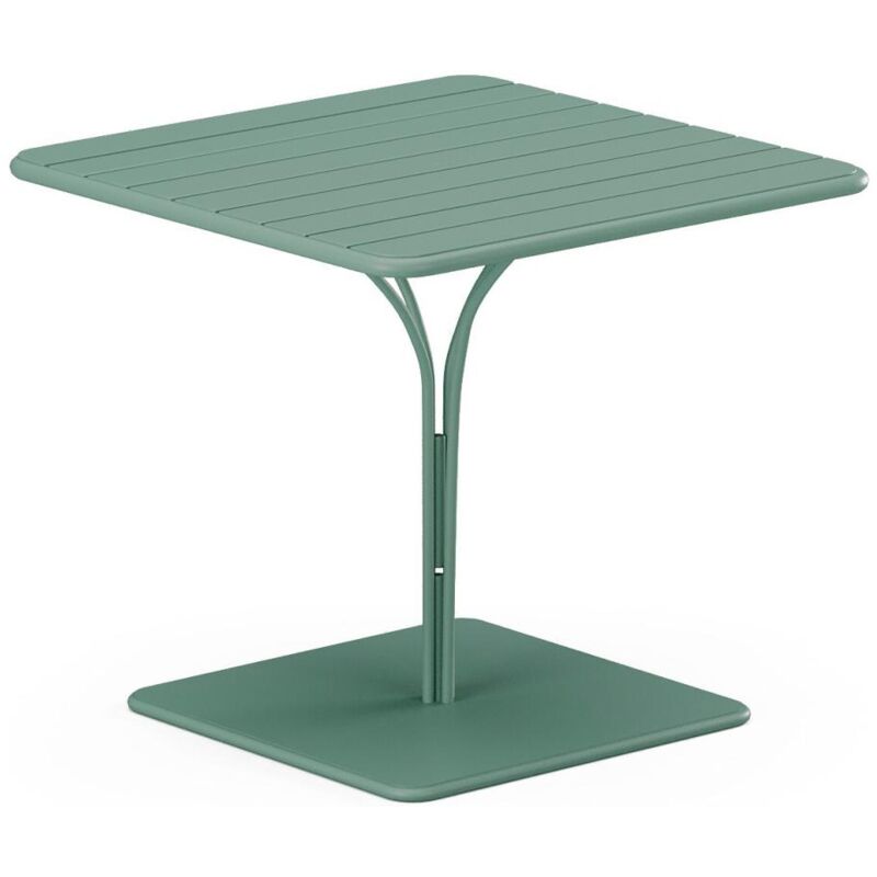 Vente-unique - Table de jardin L.80 cm en métal - Vert amande - mirmande de mylia