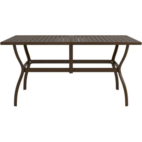 Table de jardin Marron 140x80x72 cm Acier