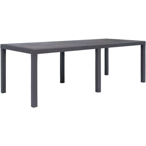 Table de jardin Marron 220x90x72 cm Plastique Aspect de rotin