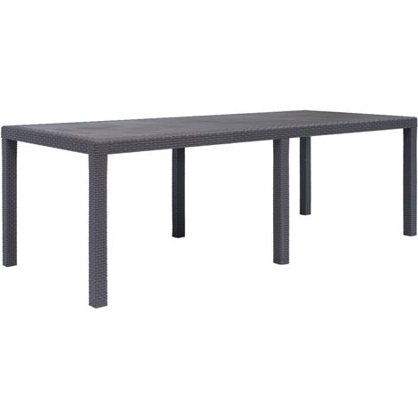 Table de jardin Marron 220x90x72 cm Plastique Aspect de rotin