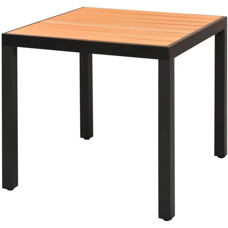 Table de jardin Marron 80 x 80 x 74 cm Aluminium et WPC