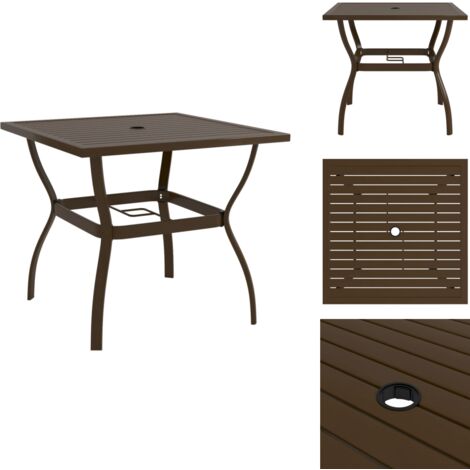 Table de jardin Marron 81,5x81,5x72 cm Acier - Table De Jardin - Table Extérieure - Table Industrielle - Table En Métal - Table Marron