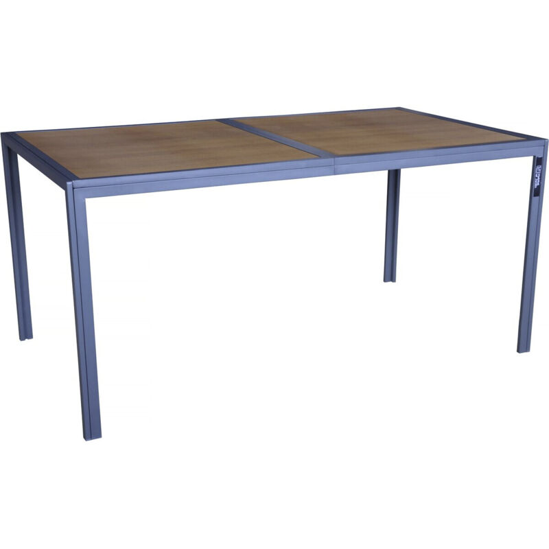 Table de jardin métal imitation bois "Tossa" - 160 x 90 x 75 cm - Marron Table de jardin métal imitation bois "Tossa" - 160 x 90 x 75 cm - Marron