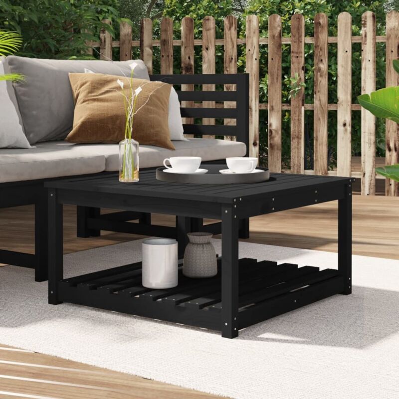 Vidaxl - Table de jardin noir 82,5x82,5x45 cm bois massif de pin