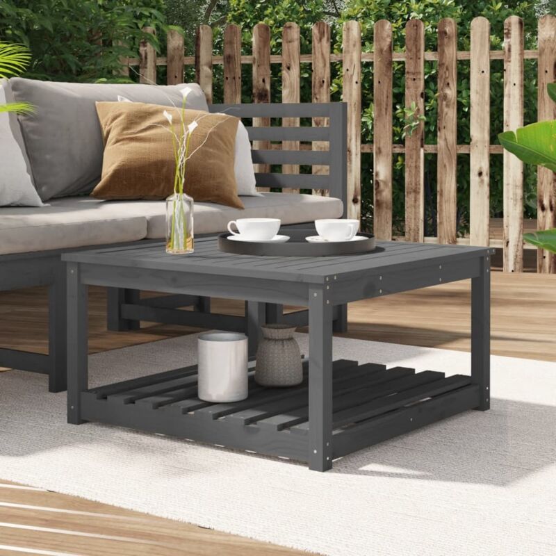 Vidaxl - Table de jardin gris 82,5x82,5x45 cm bois massif de pin