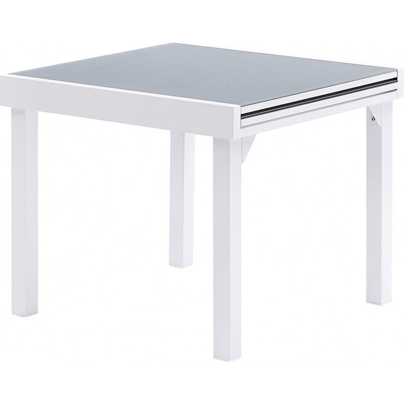 Wilsa Garden - Table de jardin Modulo t 4 / 8 Full Verre Blanc