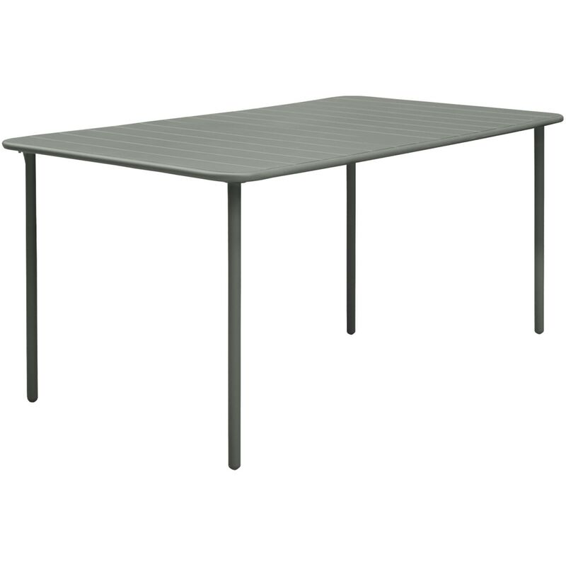 Sweeek - Table de jardin métal 6-8 places. savane. Amelia. 160x90xH72.5cm - Savane