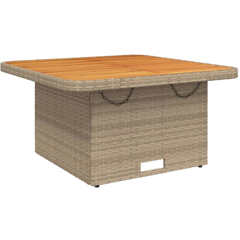 Vidaxl - Table de jardin beige 80x80x71 cm résine tressée et bois acacia