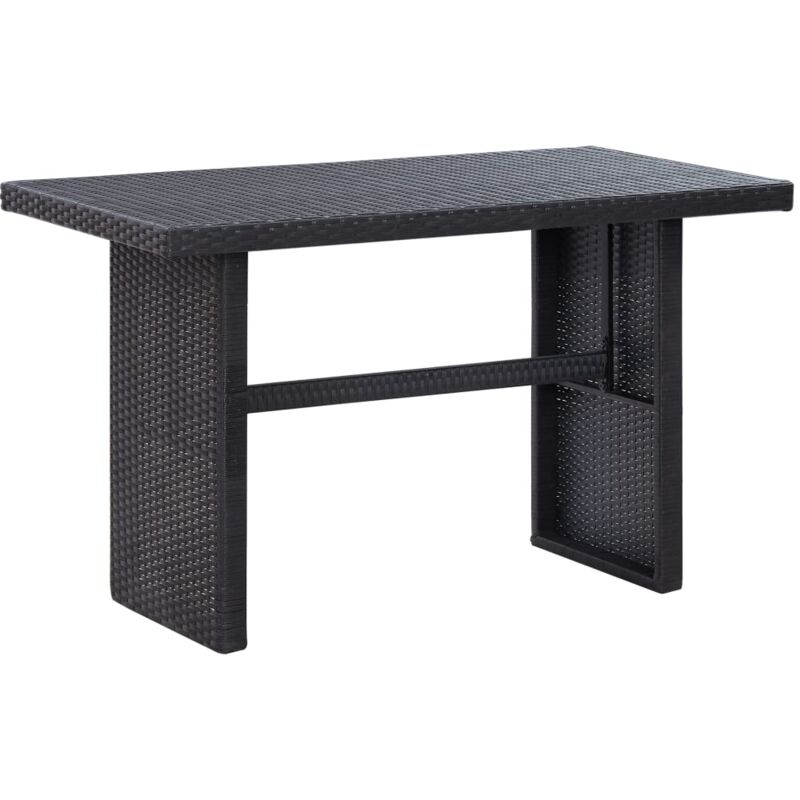 Table de jardin Noir 110x60x74 cm Résine tressée
