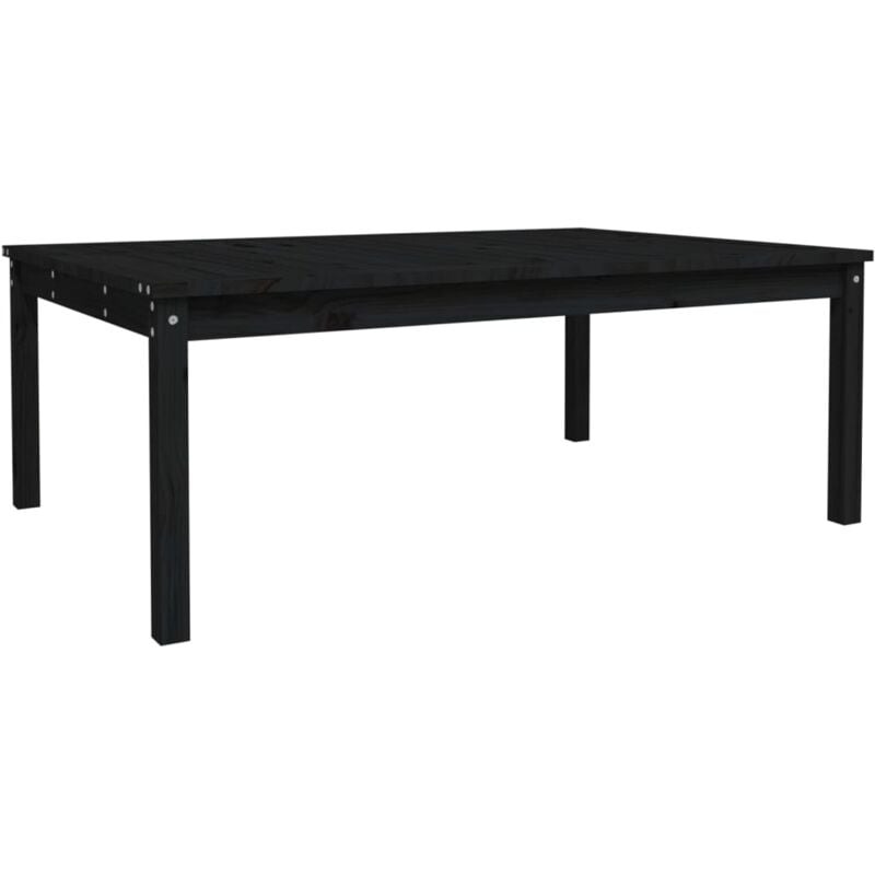 Table de jardin noir 121x82,5x45 cm bois massif de pin