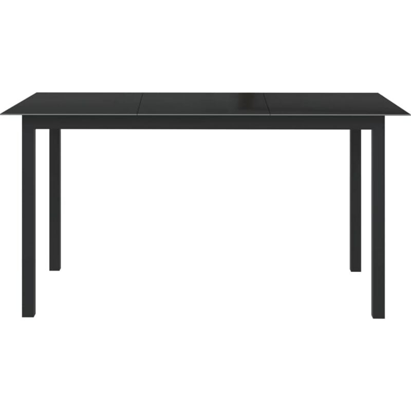 Les Tendances - inlife Table de jardin Noir 150x90x74 cm Aluminium et verre